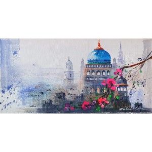 Zahid Ashraf, 08 x 16 inch, Acrylic on Canvas, Cityscape Painting, AC-ZHA-096